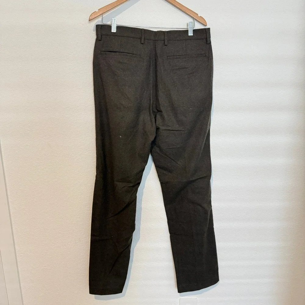 Gap Straight Fit Trousers Mens 34x34 Brown Wool Blend Dress Pants